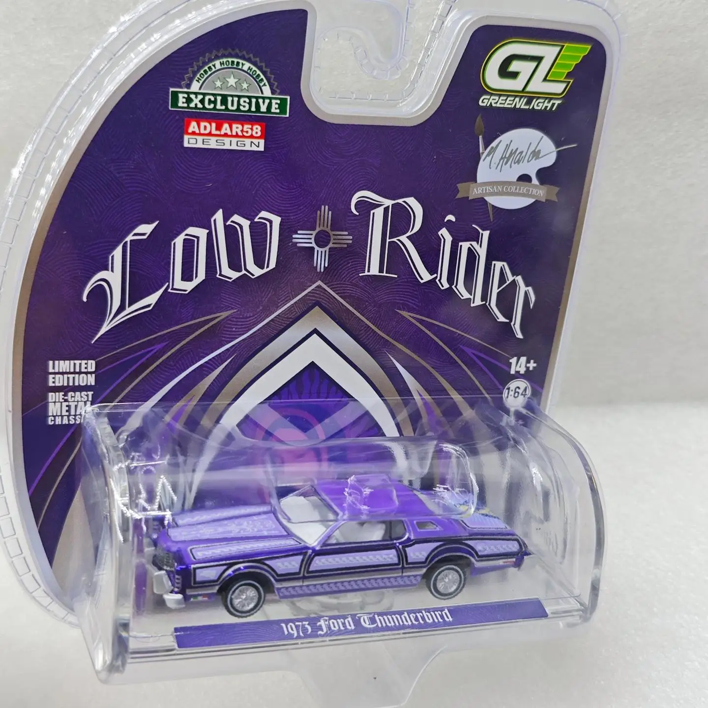GreenLight 1:64 1973 Thunderbird Lowrider Simulation Car Model Alloy Mini Toy Display Ornament Gift