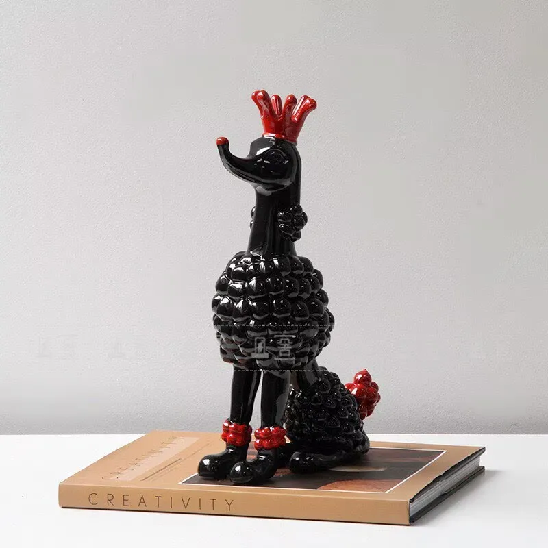 Room Decoration Simulation Animal Statues Light Luxury Creative Noble Consort Dog Ornaments Living Room Study Desk TV Cabinet Ac