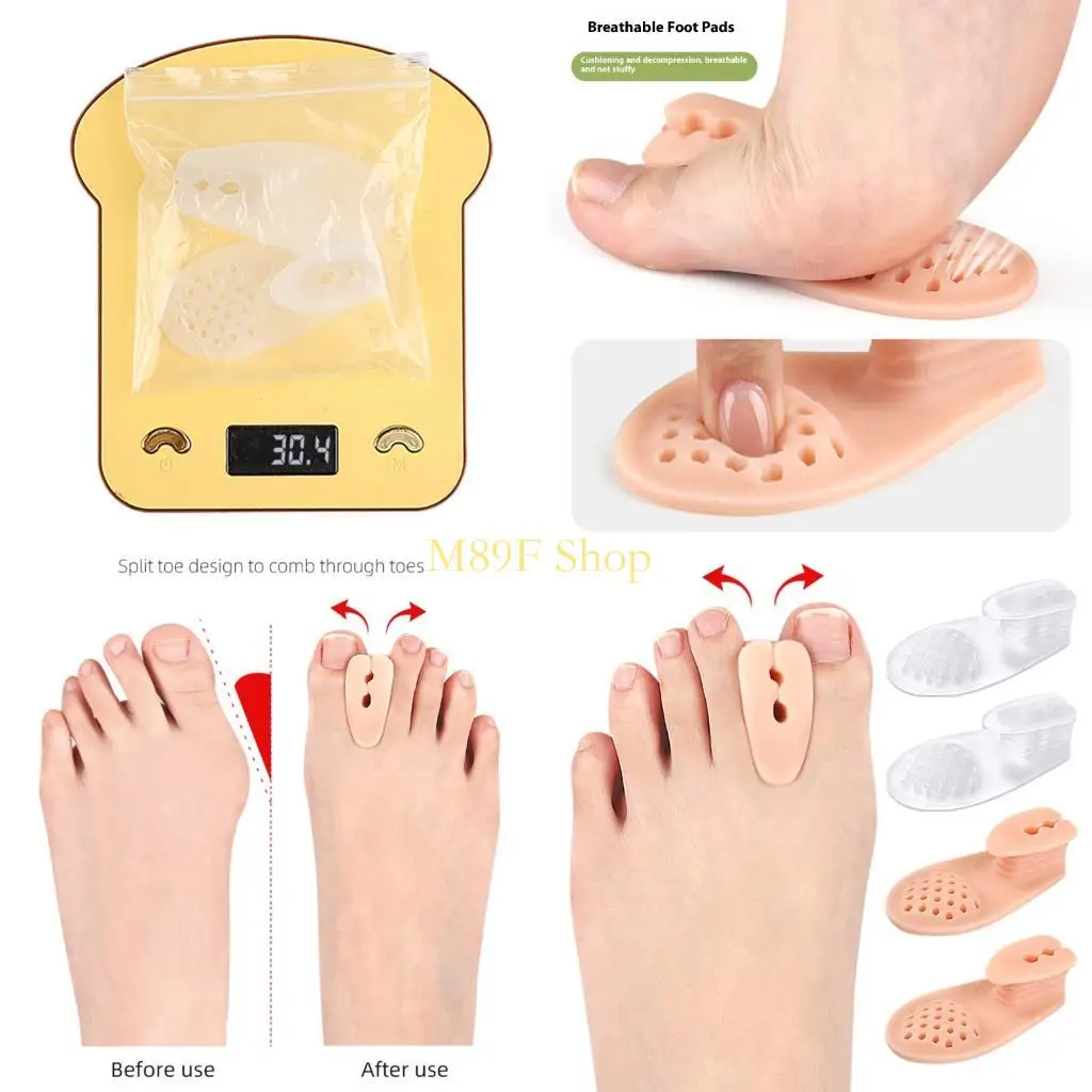 M89f 1Pair Zehenabscheiders Sandalen mit Massagesknoten für Frauen Männer Fußschmerzen Relief