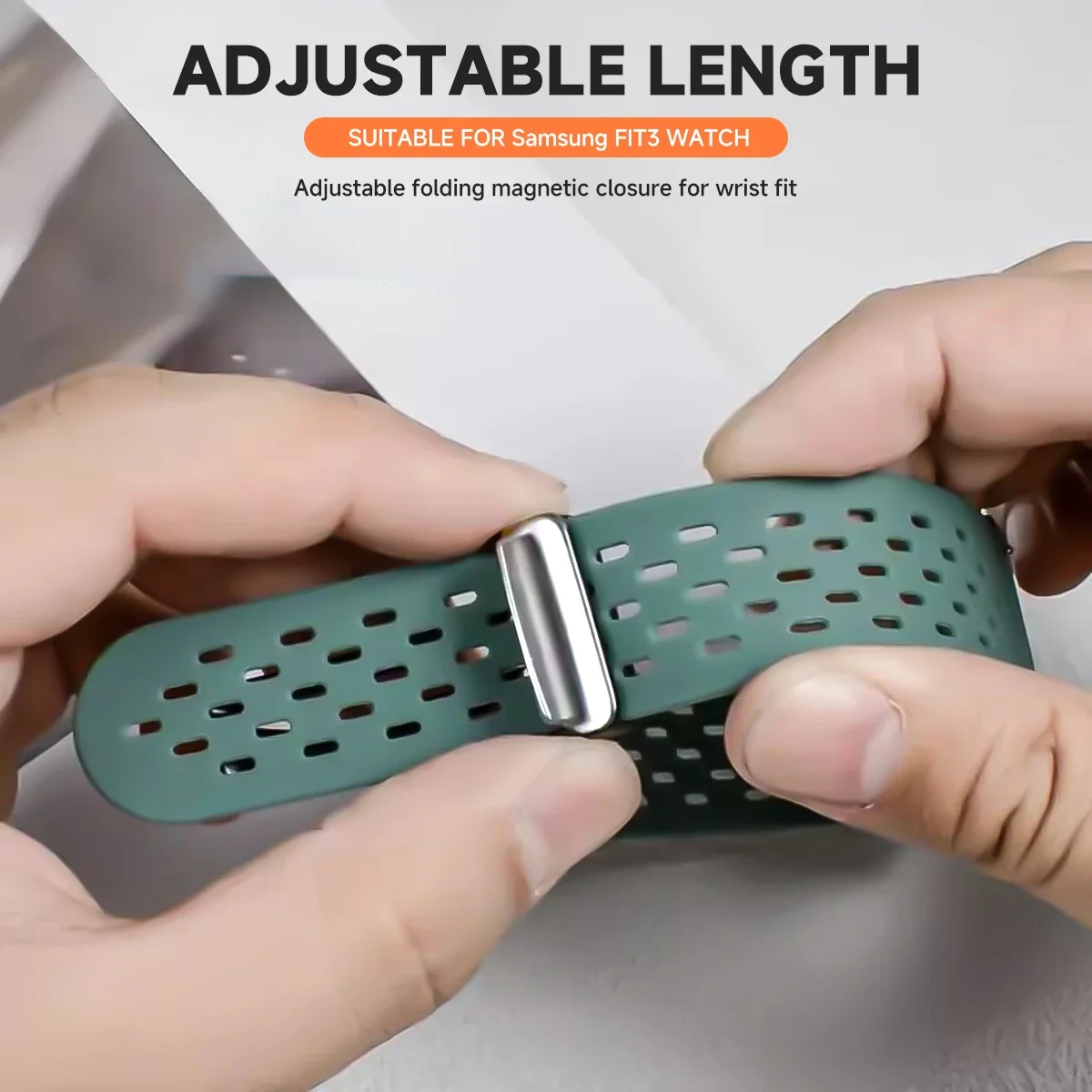 케이스 + 마그네틱 스트랩 삼성 갤럭시 Fit 3 액세서리 실리콘 금속 버클 통기성 벨트 팔찌 Correa Galaxy Fit3 밴드