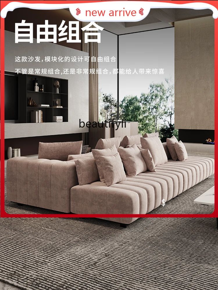 

S132 Double-Sided Sofa Large Flat Horizontal Hall Villa Fabric Module Sofa Piano Keys Back-to-Back Two-Way Sitting Island Sofa