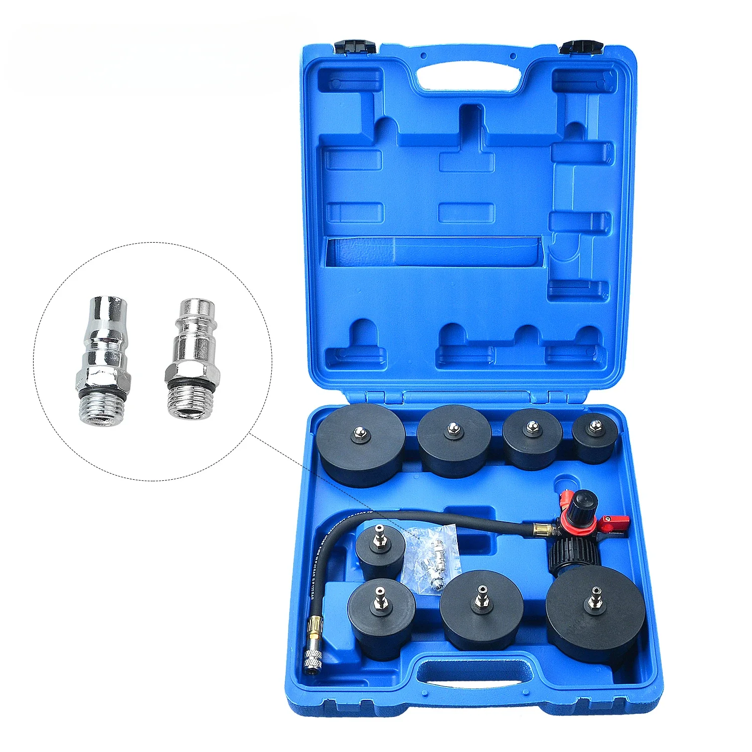 

9pcs Turbo System Charger Air Pressure Leakage Tester Kit with 4 Pairs of Stepped Adapters For Most Cars