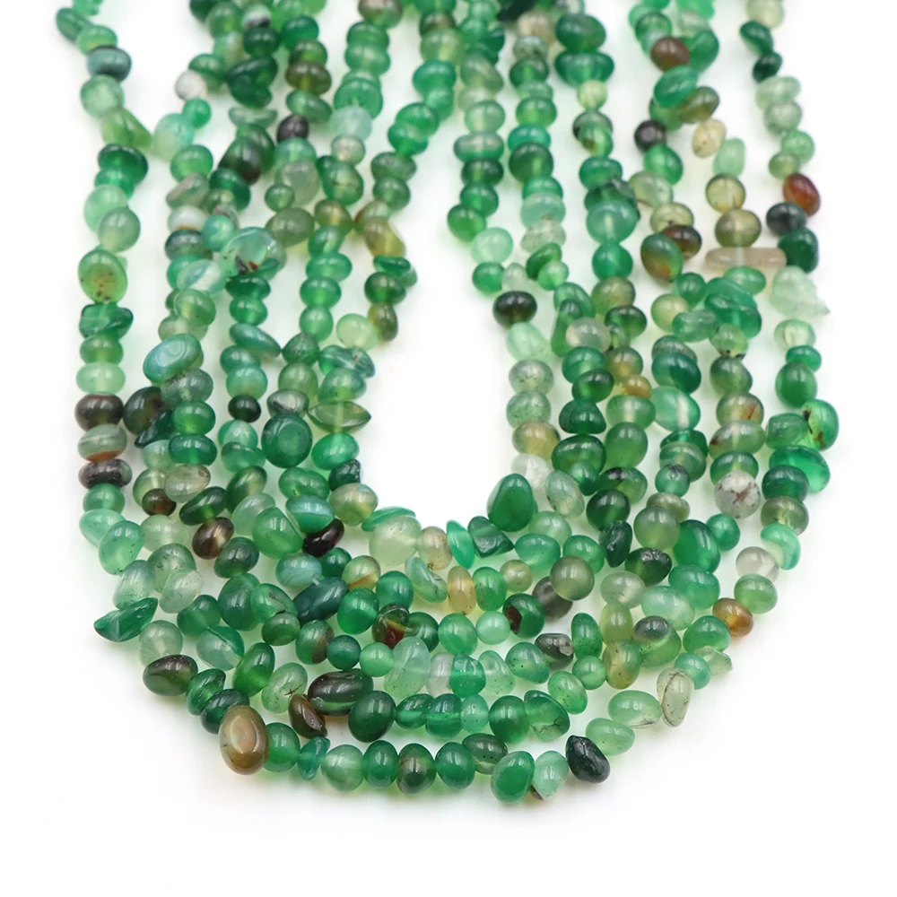 3-5mm Natural Irregular Green Agate Stone Beads Gravel Chips Loose Spacer Beads Jewelry Making DIY Gem Bracelet Accessorie