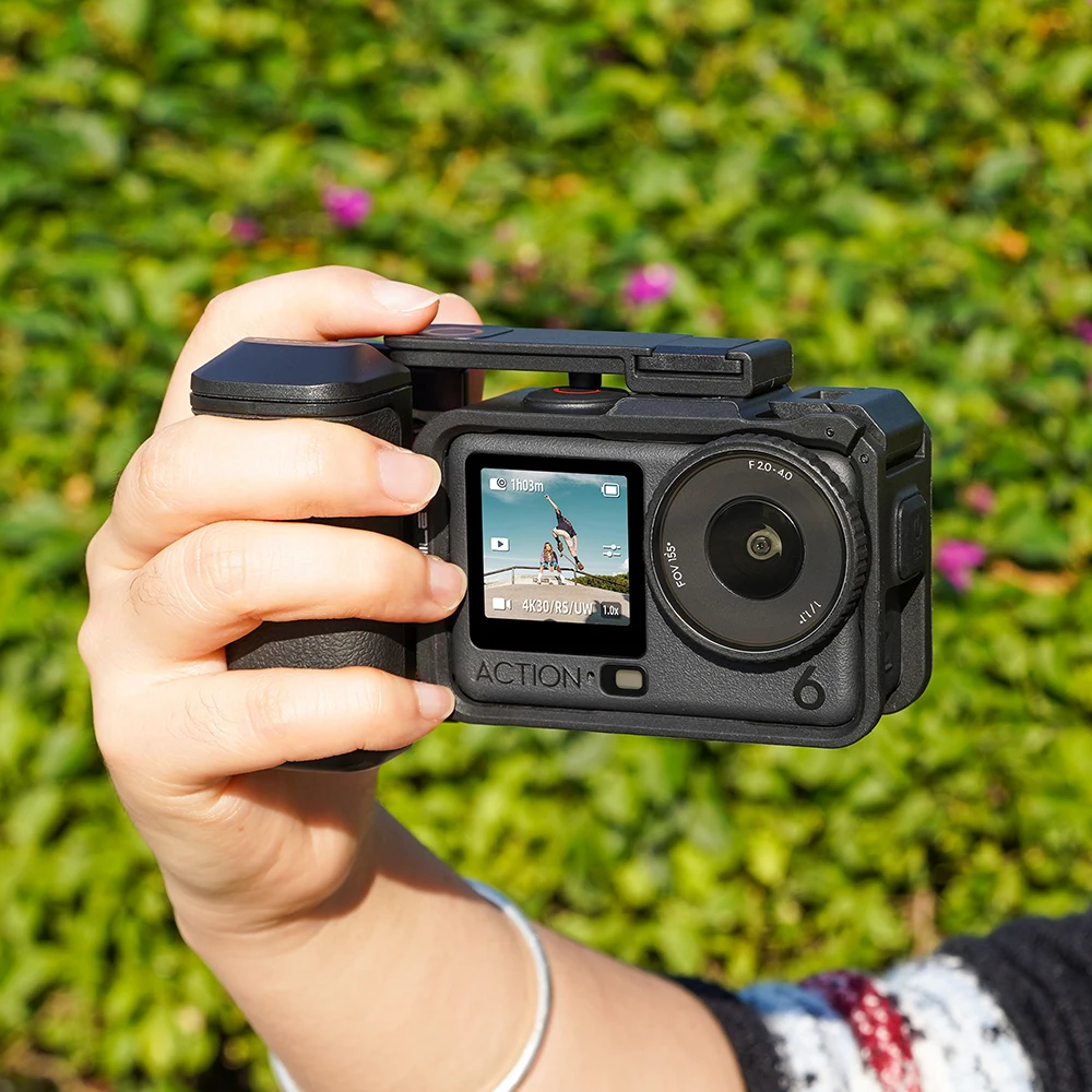 Flymile Street Grip Kit für DJI Osmo Action 6 Kamera-Griff Erweiterungshalterung mit Auslöseknopf Schutzhülle Zubehör – Detail 16