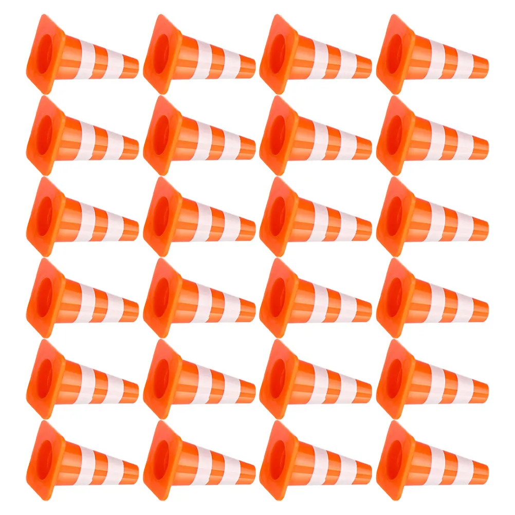 

100Pcs Miniature Traffic Cones Signs Barriers Realistic Road Safety Simulation Set for Cognitive Development Spatial Planning