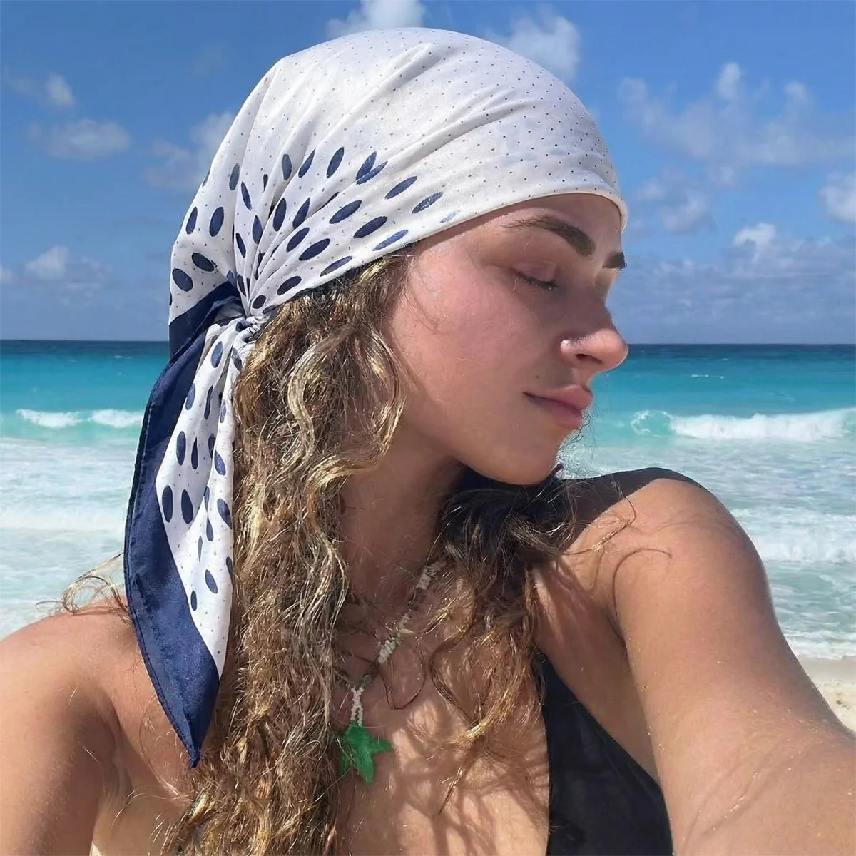 

Dot Print Square Scarf For Women Silk Shawl Neckerchief Female Hair Bands Head Wraps Headband Foulard Satin Hijab Bandana 2026