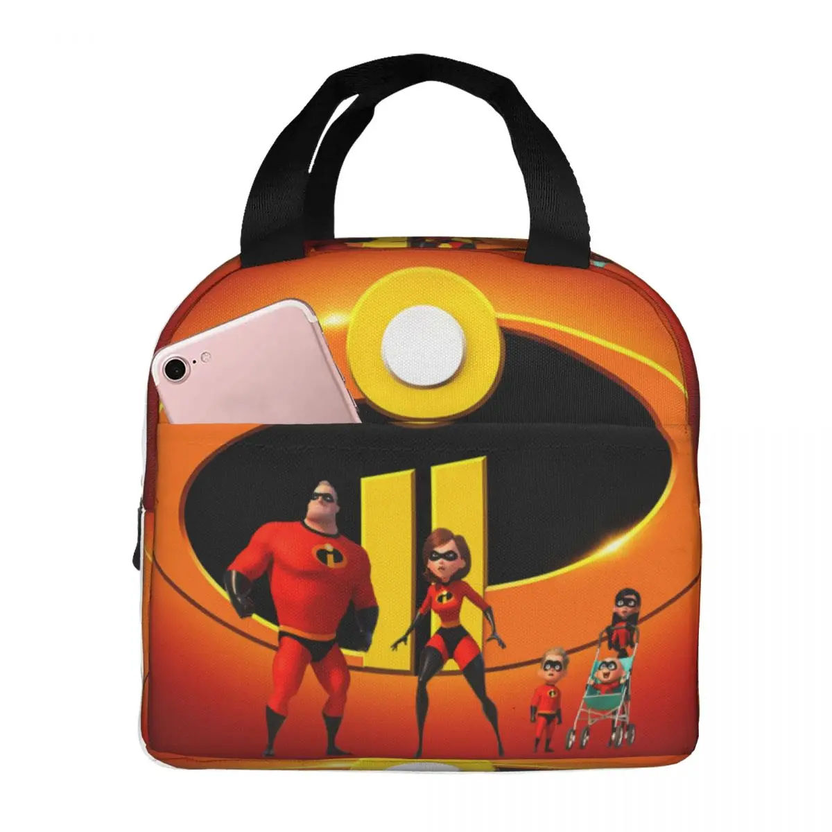 Durable Waterproof Students Disney The Incredibles Hand Bag Reusable Cool Sign Outdoor Food Box