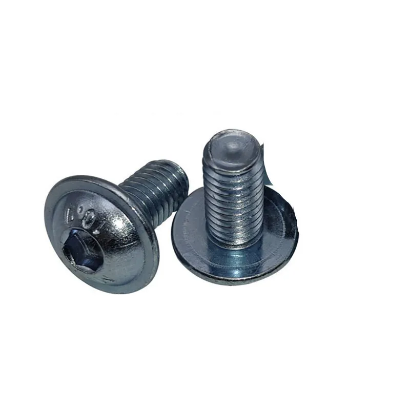 10 peças m3 m4 m5 m6 m8 m10 parafusos de cabeça de botão de flange sextavada 10.9 parafusos allen pretos de alta resistência comprimento 6mm a 40mm