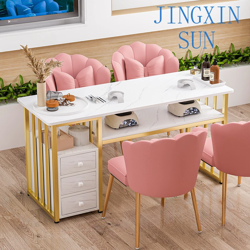Simple  Manicure Shop Table and Chair Set Single Double  Tables