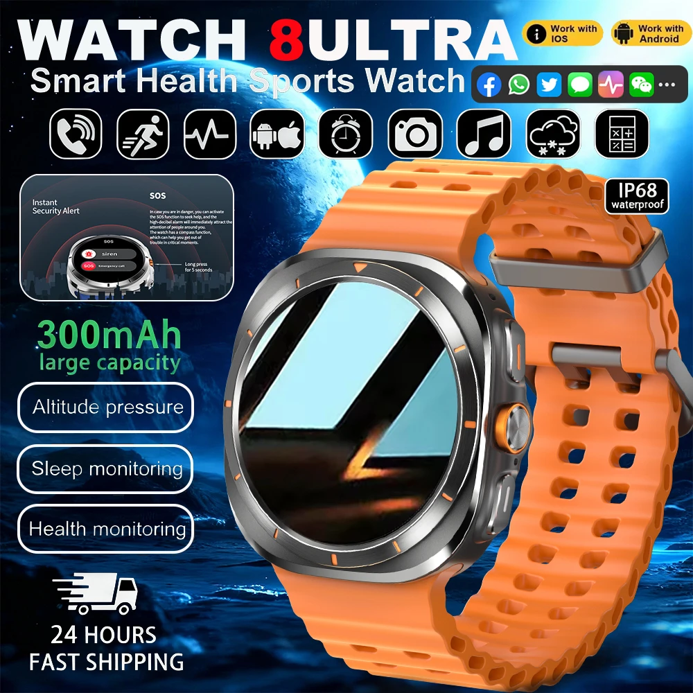 مشاهدة 8 الترا الكلاسيكية GPS SmartWatch البوصلة NFC الرجال AMOLED دعوة الدردشة GPT الساعات 3ATM مقاوم للماء الرياضة اللياقة البدنية السيدة Smartwatch #1