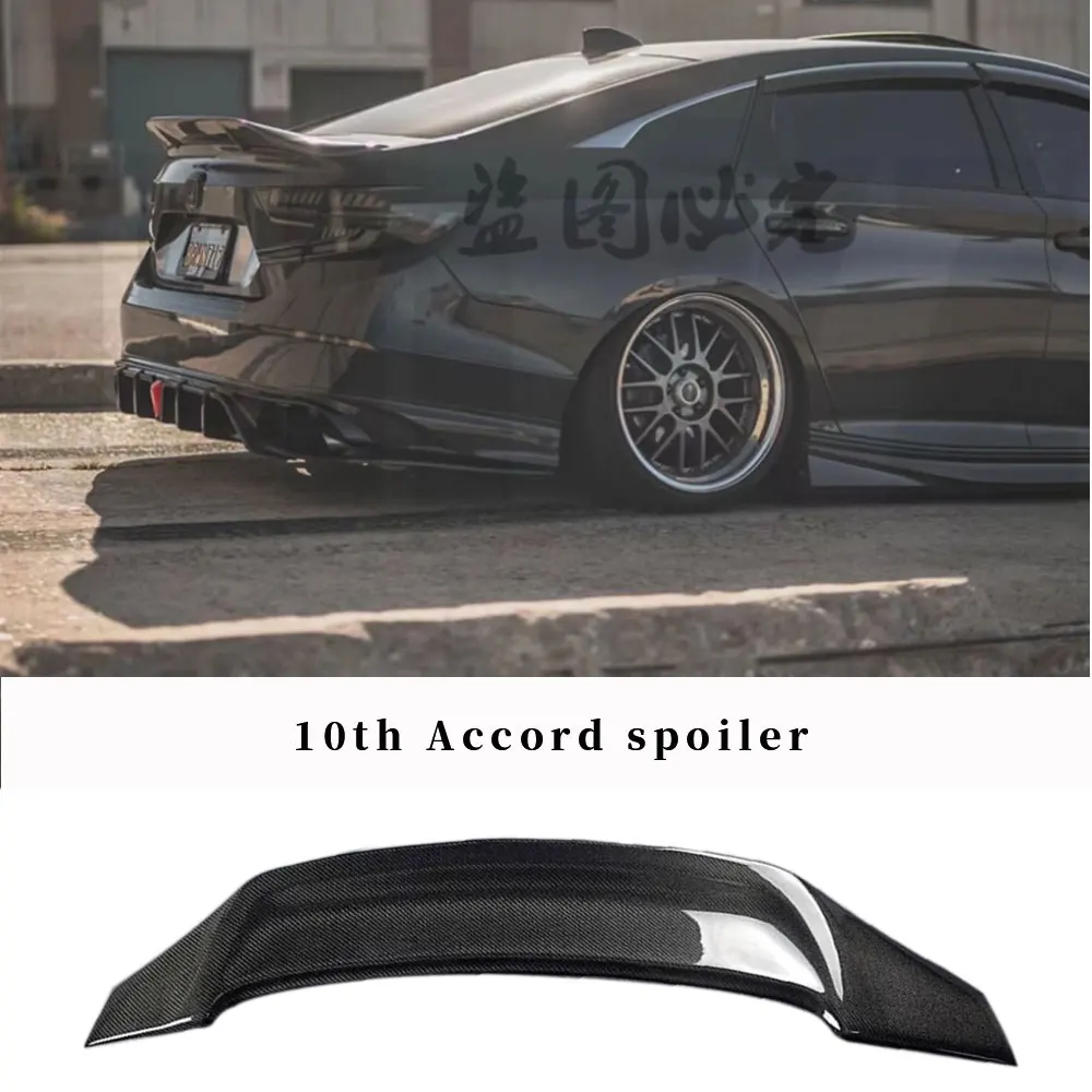 For Honda Accord 10th Spoiler 2018 2019 2020 2021 2022Accord Spoiler FRP Carbon lastic Material Car Rear Wing Color Rear Spoiler