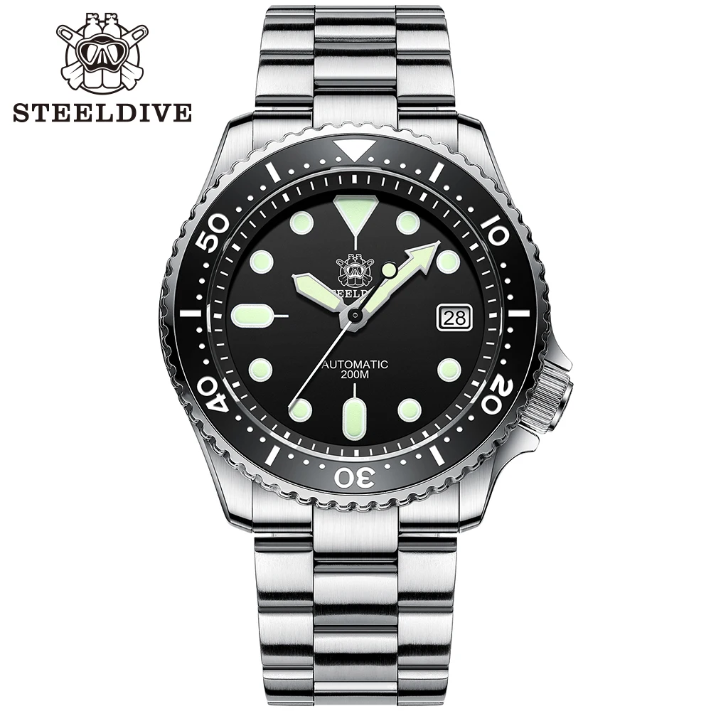 STEELDIVE SD1973 Heren duikhorloge NH35 Automatisch mechanisch herenhorloge Lichtgevende keramische bezel Duikhorloge herenhorloges Saffier