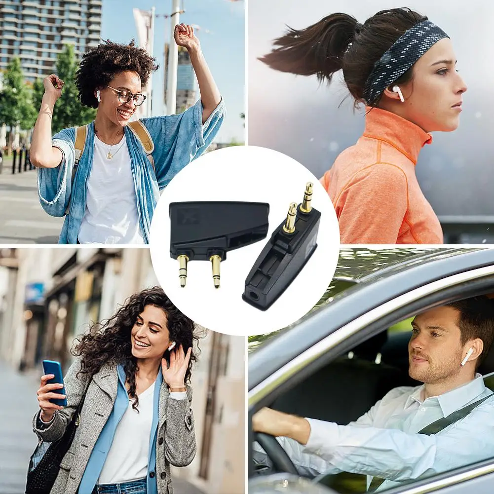 Qc15 Qc3 cuffie Airplane Airline Flight Adapter trasmettitore Wireless per Jack per cuffie da 3.5mm R6v5