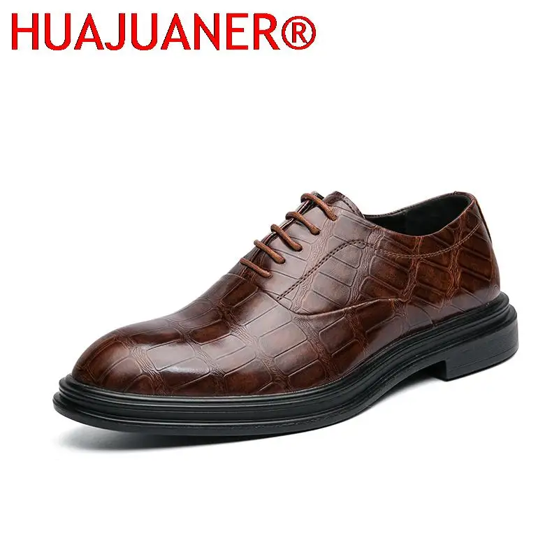 

Formal Fashion Shoes Men Brand Design Lace-Up Derby Shoes Men Casual Oxfords Man Popular Patent Leather Office Dress Footwear