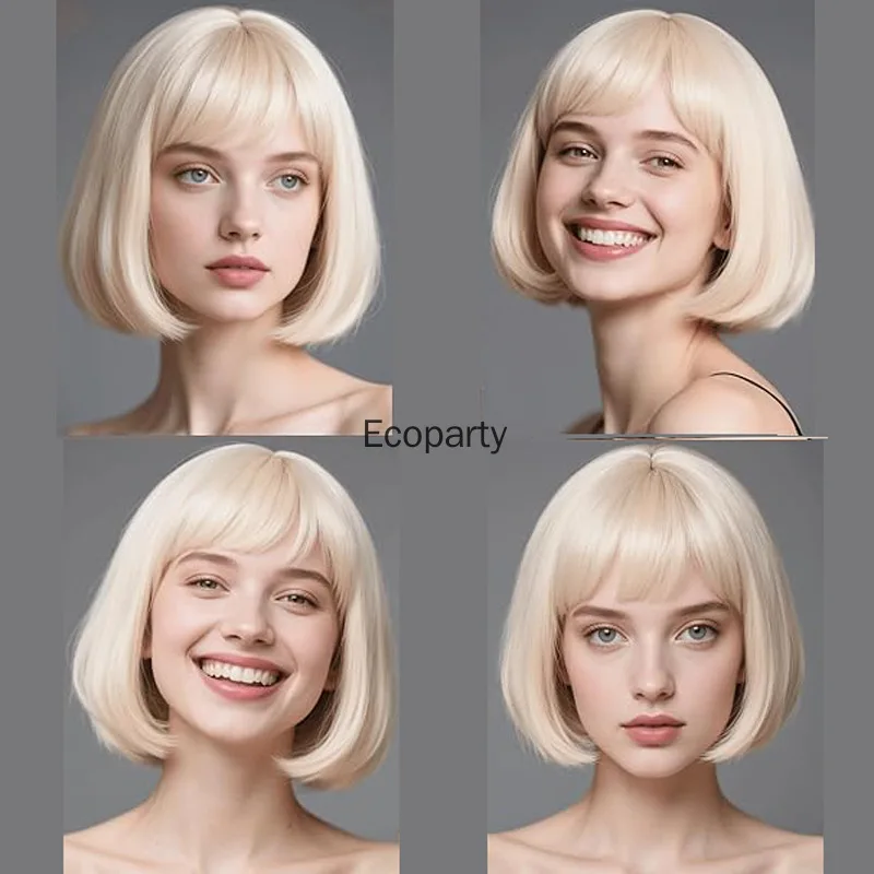 هالوين حزب الدعامة الملونة قصيرة مستقيم بوبو شعر مستعار اصطناعي للنساء الجدة الأزياء الانفجارات مستقيم بوب شعر مستعار هدية النظارات الشمسية