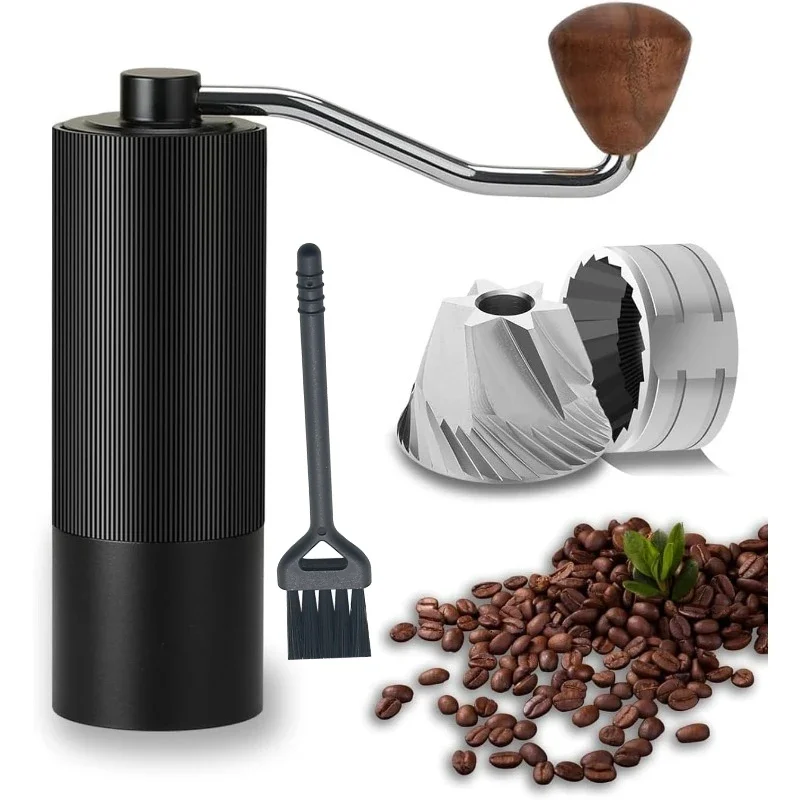Stainless Steel Manual Coffee Bean Grinder Portable Hand Crank Coffee Bean Grinder Adjustable Setting Home Camping Use Good Gift