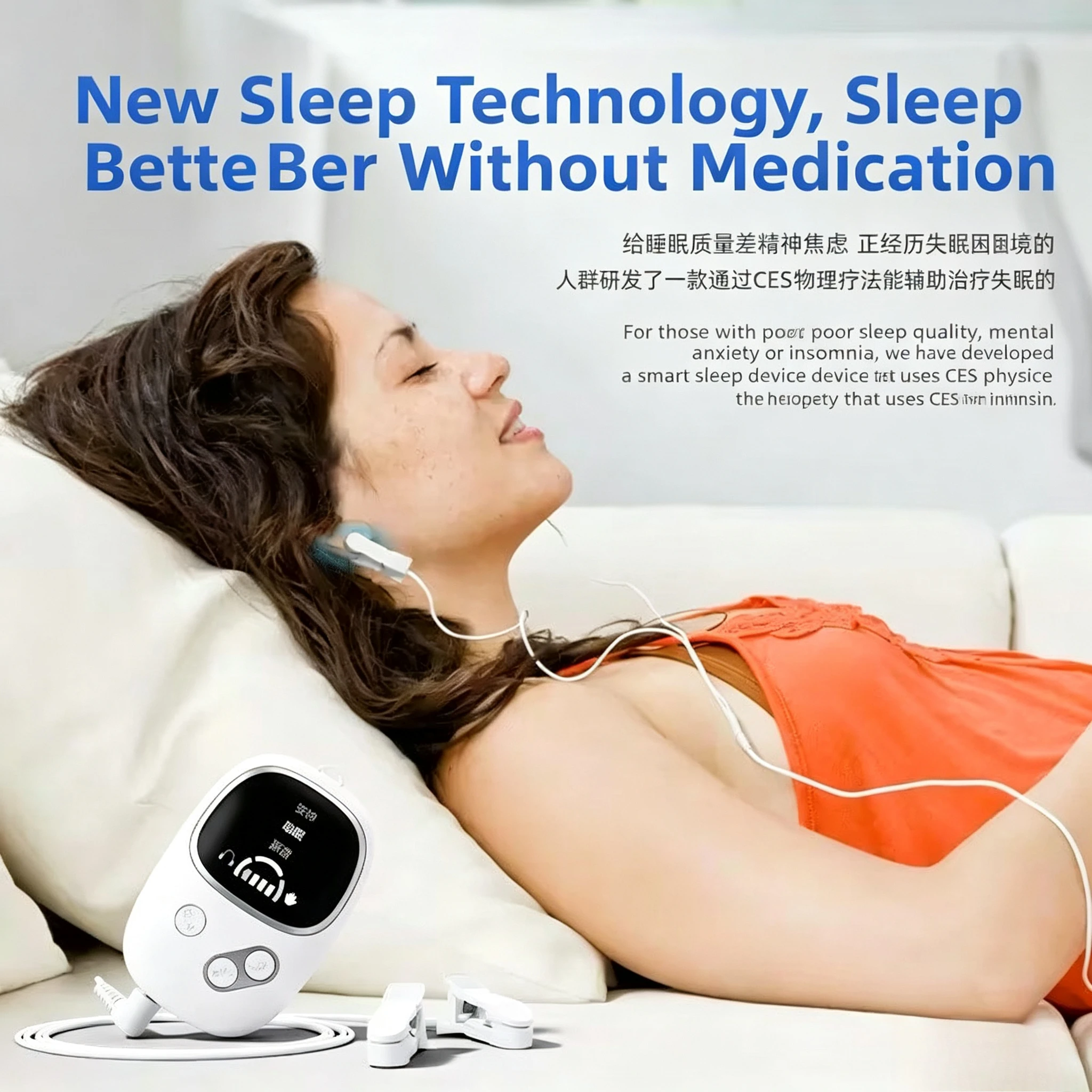 2 in1 Sleeping Aids Relieve Insomnia Handheld Hypnosis Device CES Mental Stress Anxiety Depression Eliminat Relax Brain