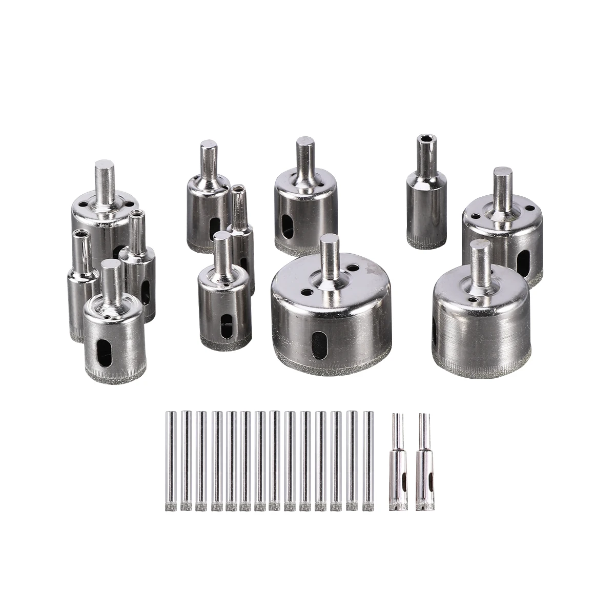 

28 pcs Diamond Drill Bit Set Glass Tile Marble Granite Ceramic Hole Cutter Tool 6Mm-50Mm Durable Water Lubrication For Electric