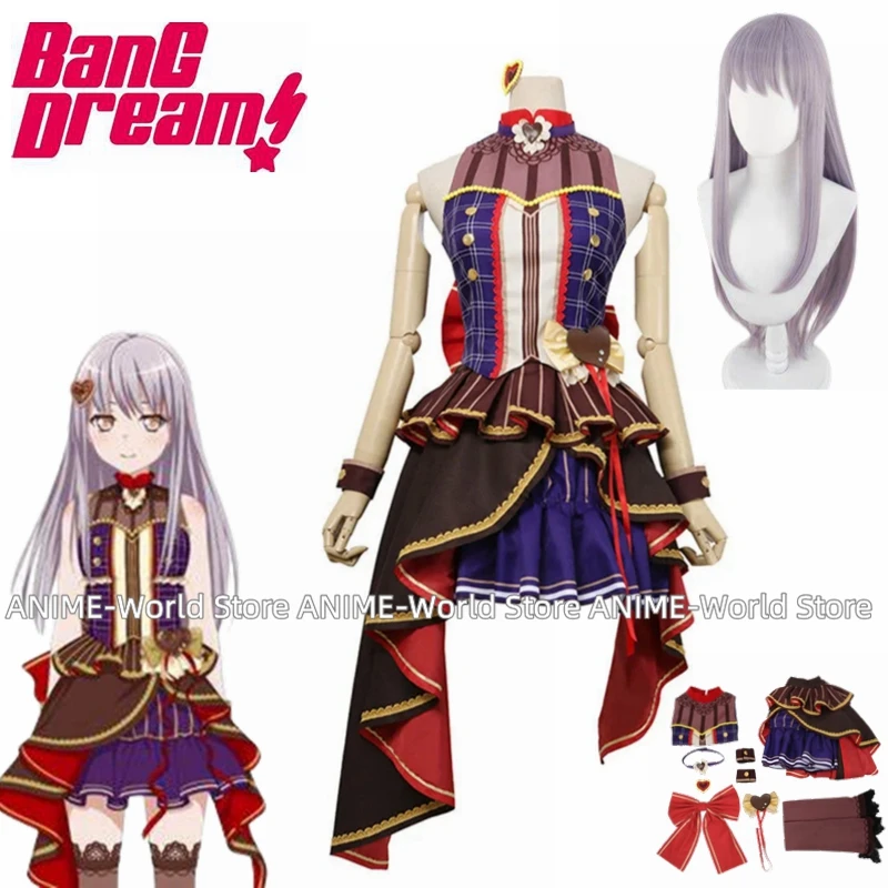 Anime Bang Dream! Roselia Time Spent In Secret Minato Yukina Cosplay Costume Wig Woman Halloween Christmas Dress