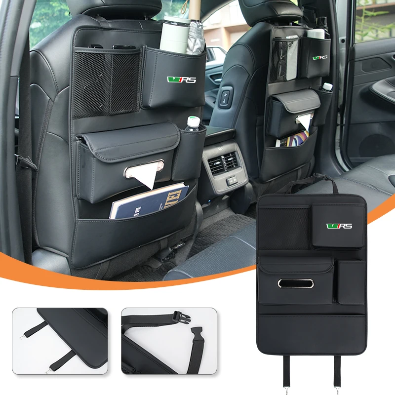 Car interior gadgets Seat Back Organizer PU Leather For Skoda VRS Octavia Superb Rapid Kodiaq Karoq Fabia Kamiq Roomster view 4