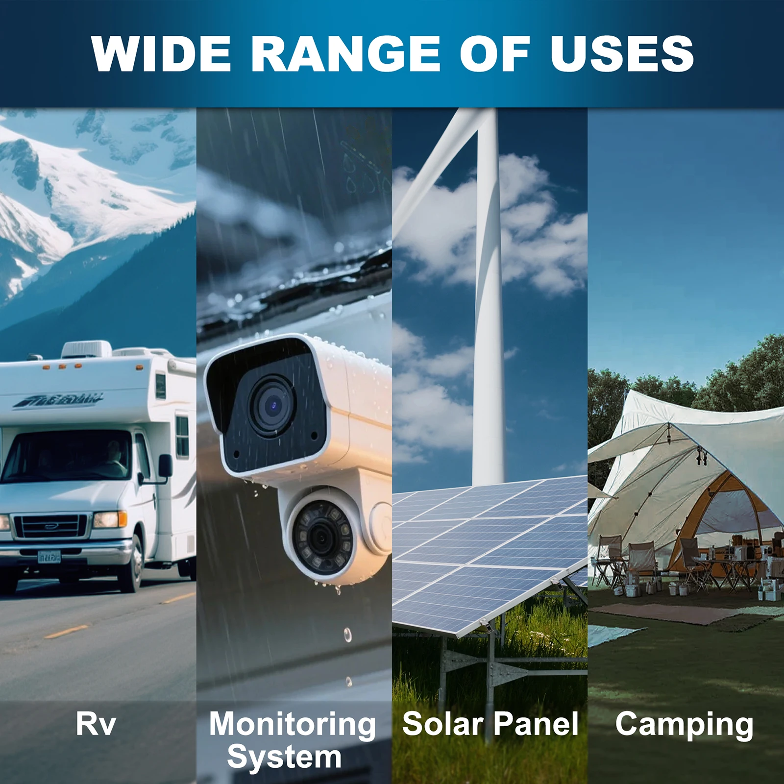 Dumfume 12.8V 200Ah LiFePO4 Lithium Battery 2560Wh Capacity Built-in 200A BMS for Solar Energy Storage Home Backup Off Grid RV