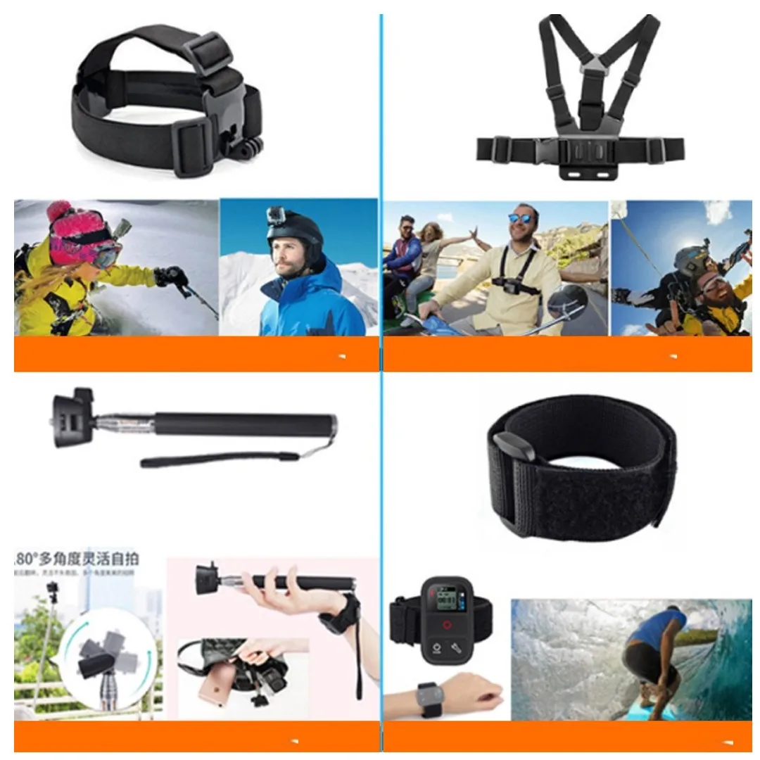 Bolsa de almacenamiento para cámara de acción DJI Gopro hero9/8/7, adecuado para buceo, ciclismo, escalada y otros disparos, juego de accesorios 14 en 1