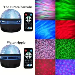 7 Kinds Ocean Wave Patterns Star Projector 5V RC Christmas Decor Water Ripple USB Powered Night Light