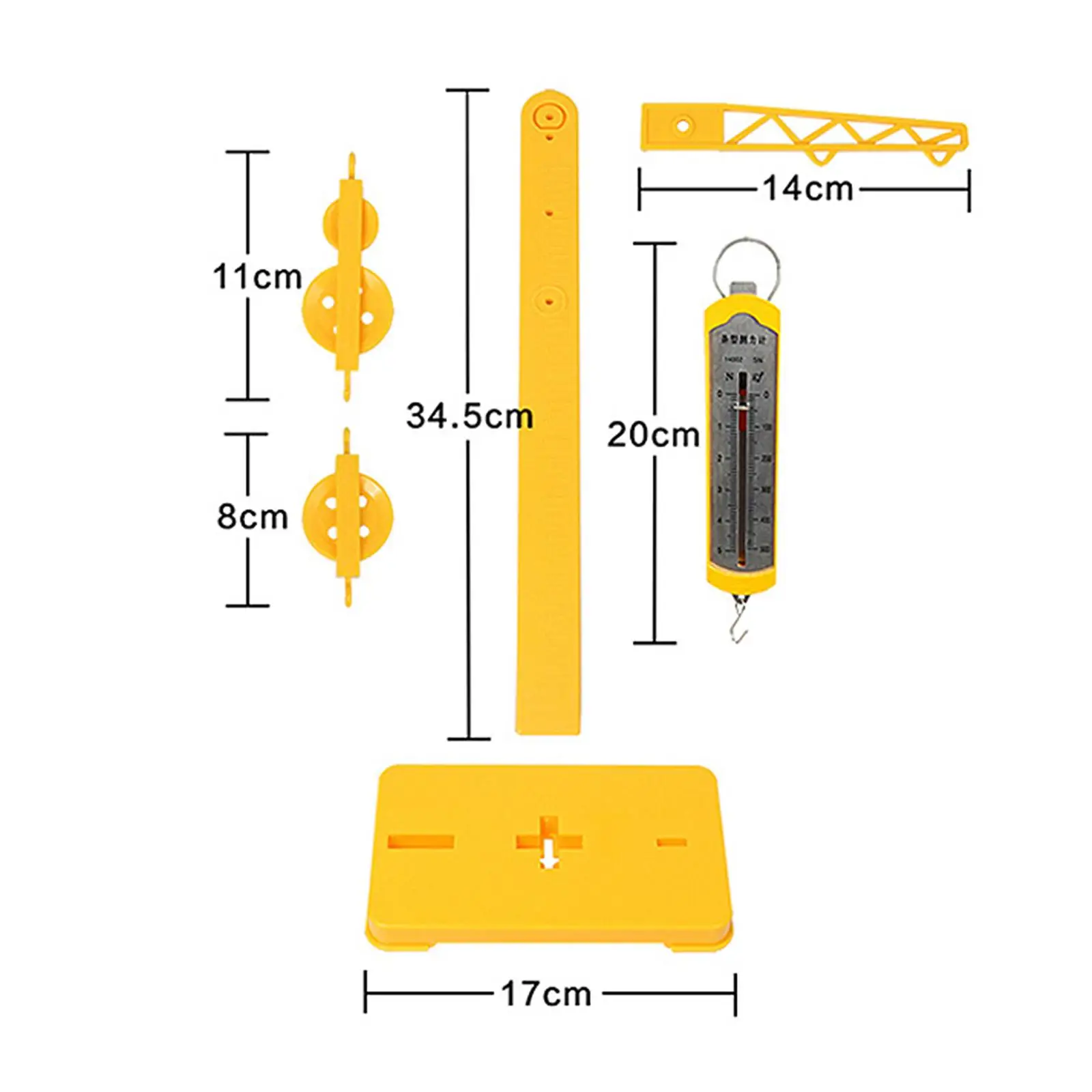 Física Experiências Kits para DIY, polia fixa e móvel, Demonstração