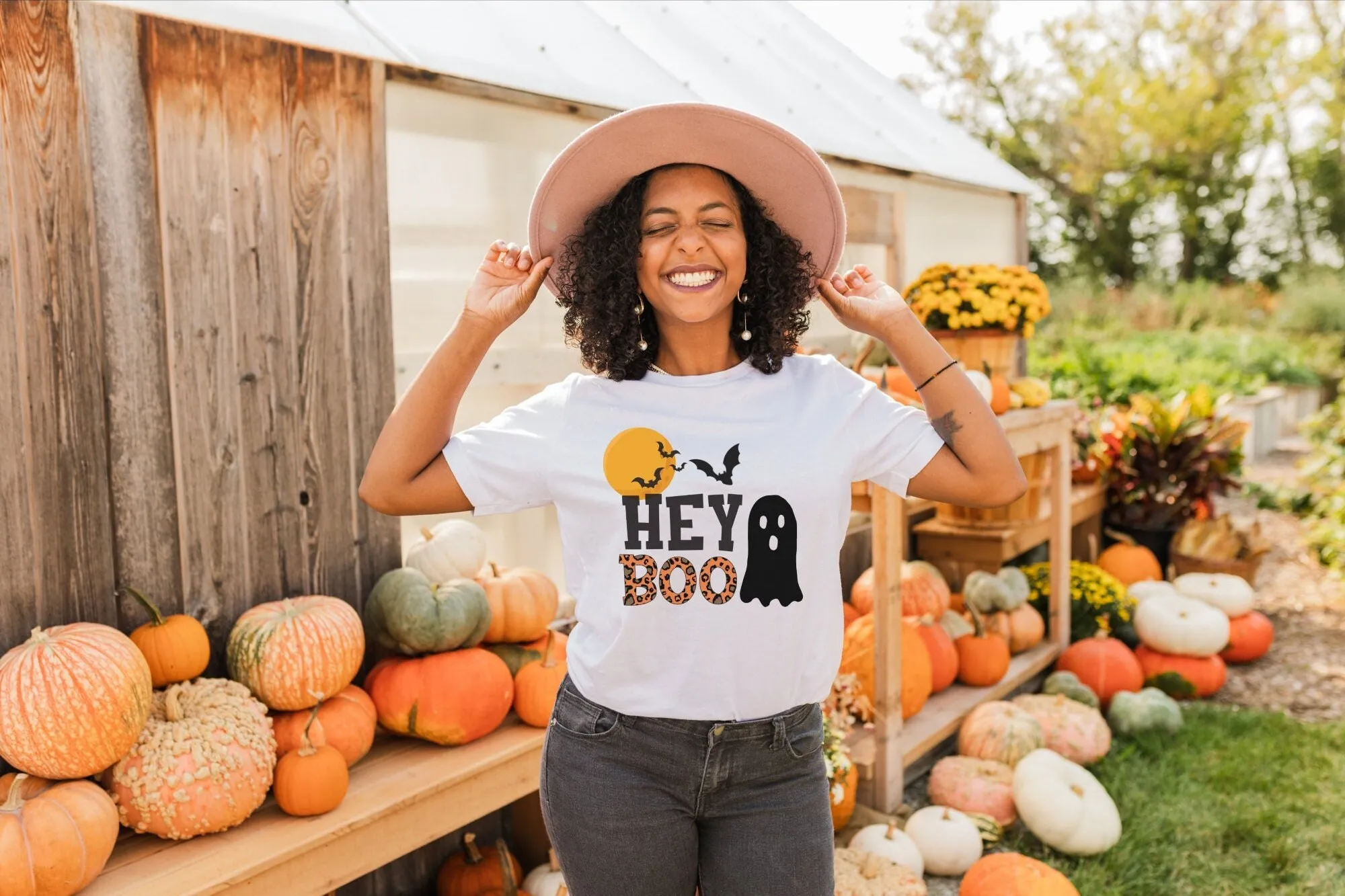 Hey Boo Halloween T Shirt For Women Fun Teachers Hall 12 Mom