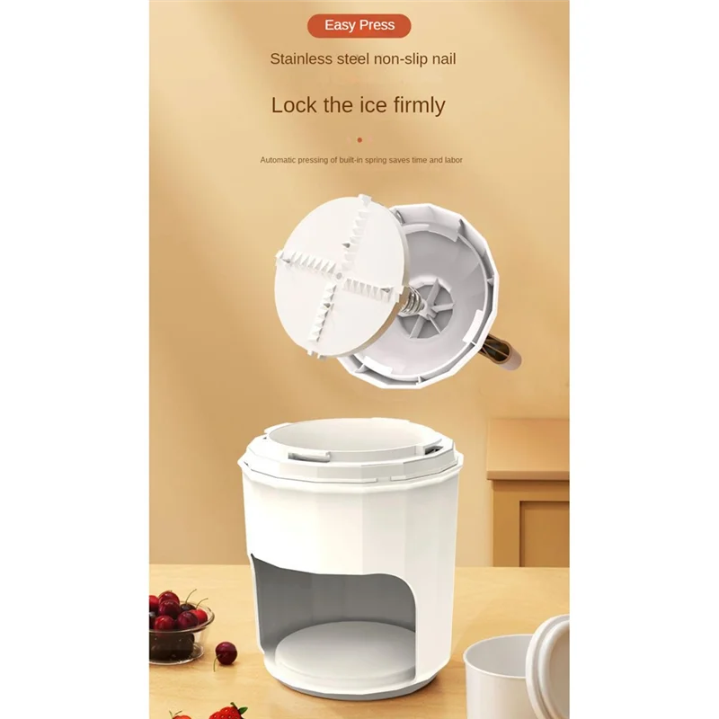 アイスクラッシャー手動ロータリーアイスクラッシャー小型手動シェービング製氷機家庭用キッチンハンドヘルドスノークラッシャーa83x