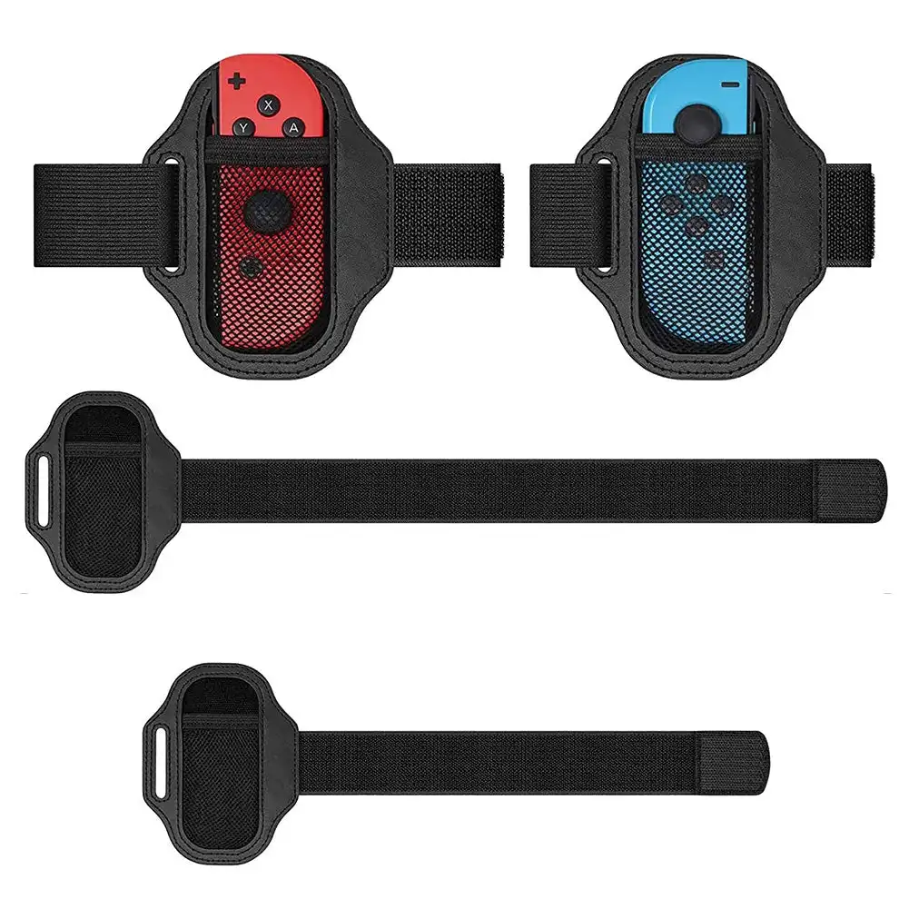 Correa de pierna negra para Nintendo Switch, banda deportiva elástica ajustable para Joycon Ring Fit Adventure Game Handle Holder, 1 ud.