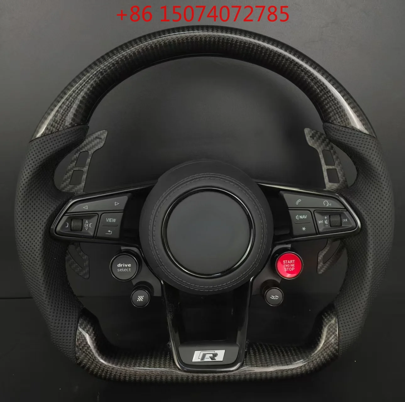Perforated Leather D-Shaped Carbon Fiber Steering Wheel For Golf 8 VIII R-Line Sport Interior Mod