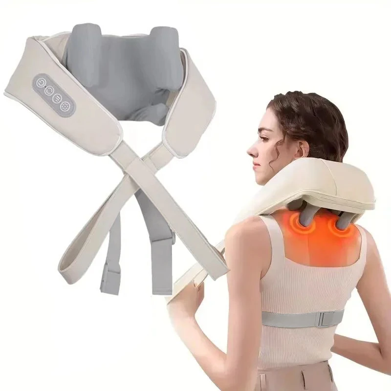 เครื่องนวดไหล่ไฟฟ้าหมอนนวดความร้อน Shiatsu ความร้อนหมอนนวดคอสําหรับไหล่กล้ามเนื้อนวดบรรเทาอาการปวด