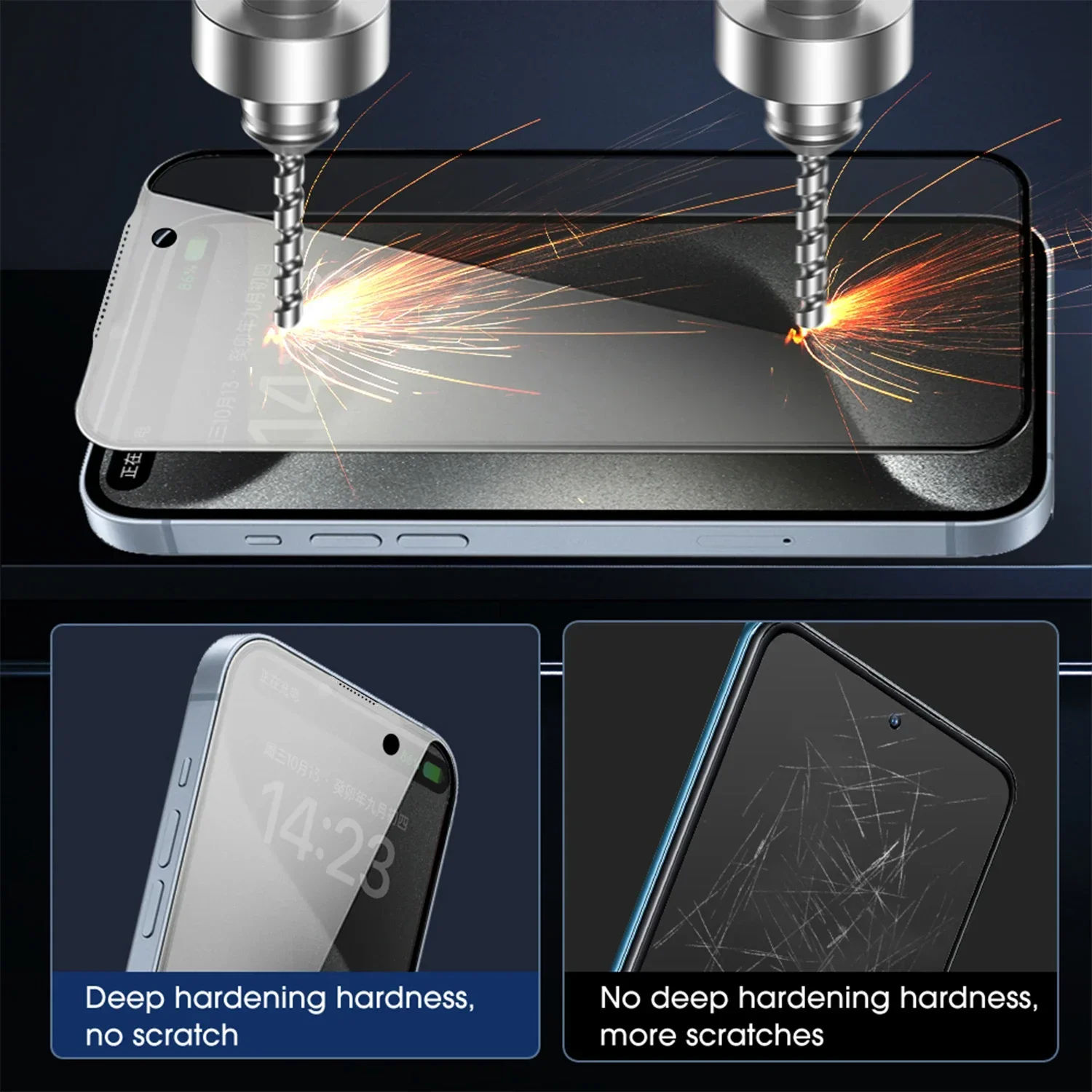 واقيات شاشة من الزجاج المقوى مضادة للتجسس لهاتف IPhone 17/17 Air/17 Pro/17ProMax فيلم خاص مع مجموعة تركيب خالية من الغبار
