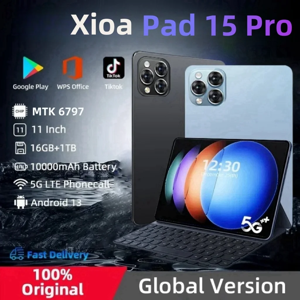 Mi Pad 15 Pro PC ، الإصدار العالمي الأصلي ، أندرويد 13 ، 16 جيجابايت ، تابلت SIM ، 5G ، ثنائي ، GPS ، بلوتوث ، WiFi ، WPS ، 11 بوصة ،