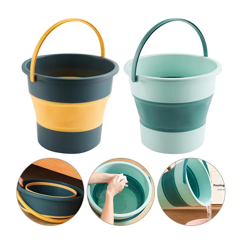 5/10L Travel Bucket Car Wash Water Storage Container Bathroom Kitchen Camp Bucket Lightweight Environmentally Outdoor Tool