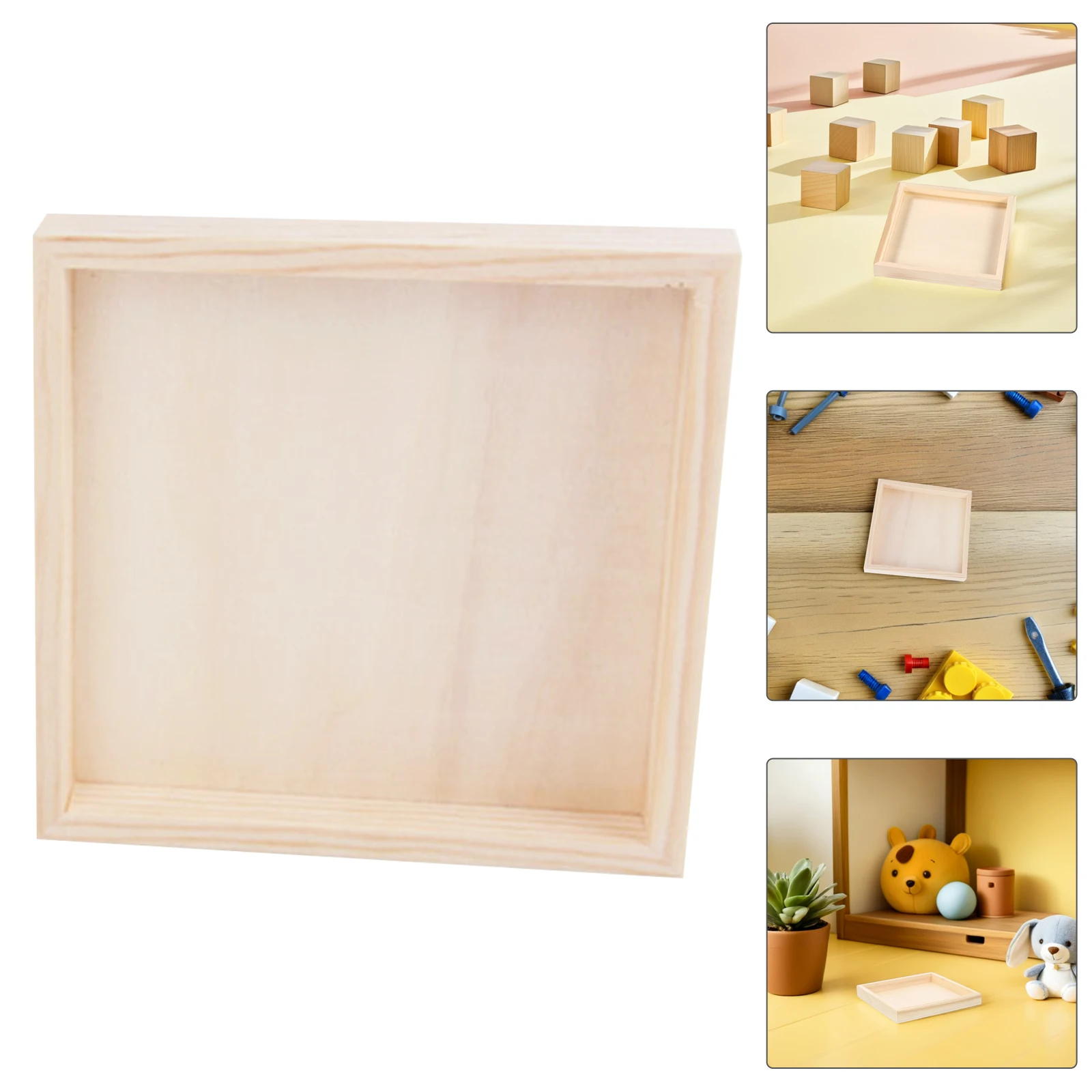 

8Pcs Wooden Puzzle Sorting Trays Square Shaped Stable 3D Puzzle Piece Storage Organizer for Home Travel Craft Supplies