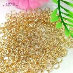 Anillos abiertos de Latón chapado en oro de 14 quilates, 100mm, 0,5mm, 0,6mm, 0,7mm, para fabricación de joyas, accesorios de bricolaje, piezas, venta al por mayor