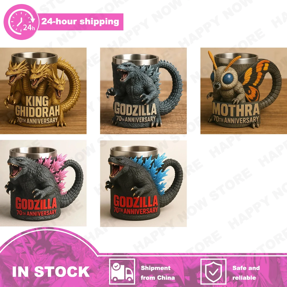 2025 New Godzilla 70th Anniversary3D Mug Godzilla 70th Anniversary Resin Mug  Alien Coffee Cup Water Cups for Home - AliExpress 26