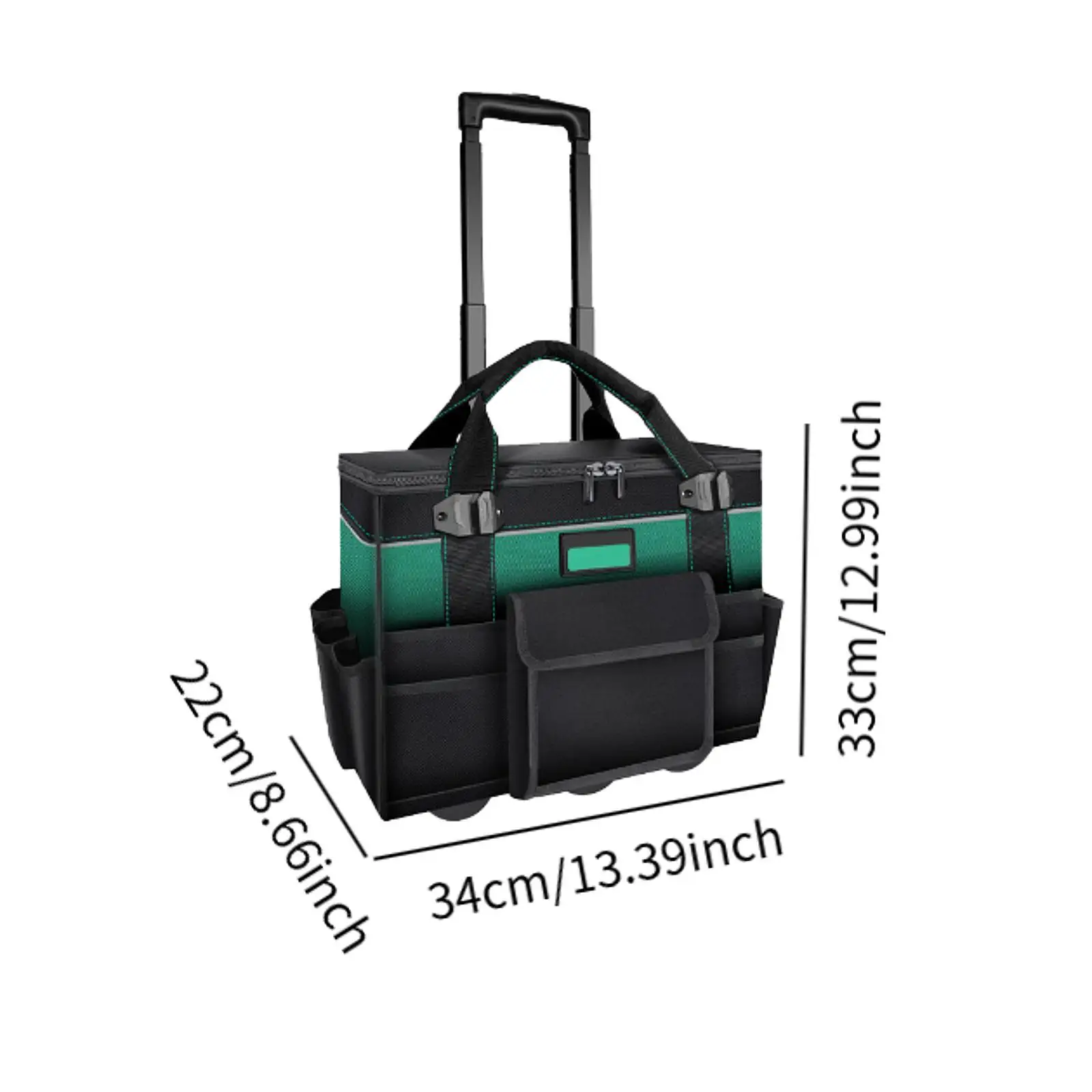 Rolling Tool Bag Portable with Telescoping Handle Tool Box Repair Tools Storage Case for Car Household
