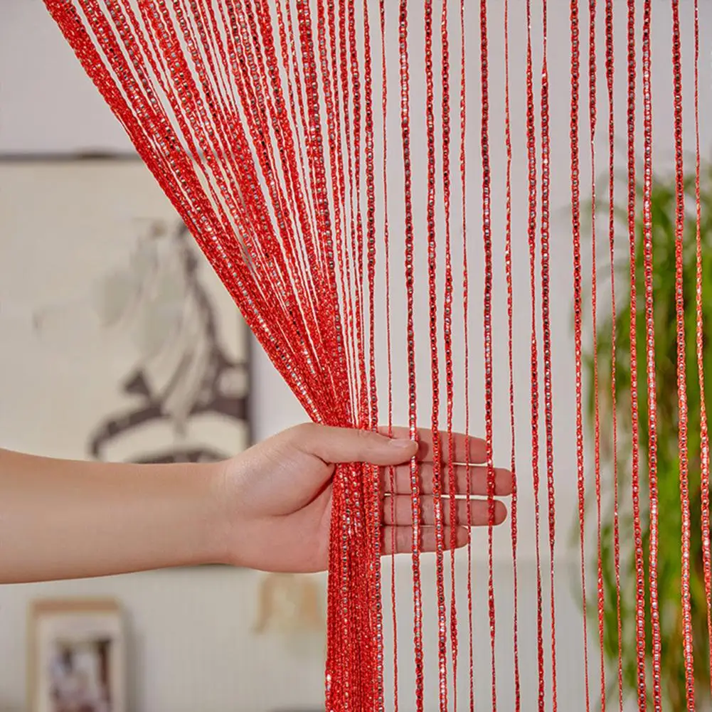 Door Curtain Sparkling Door Curtain Glitter String Curtain Door Fringe Sparkling Tinsel Backdrop Panel Room Divider Party