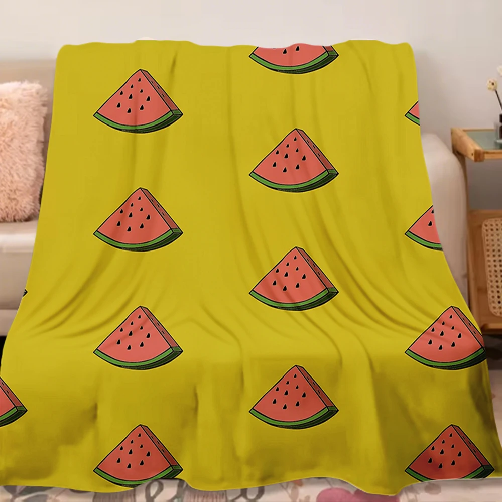 

Flannel Multi-use Blanket Pop Art Watermelon Rustic comforter bedcover Pill Non shedding non fading resistant Blankets