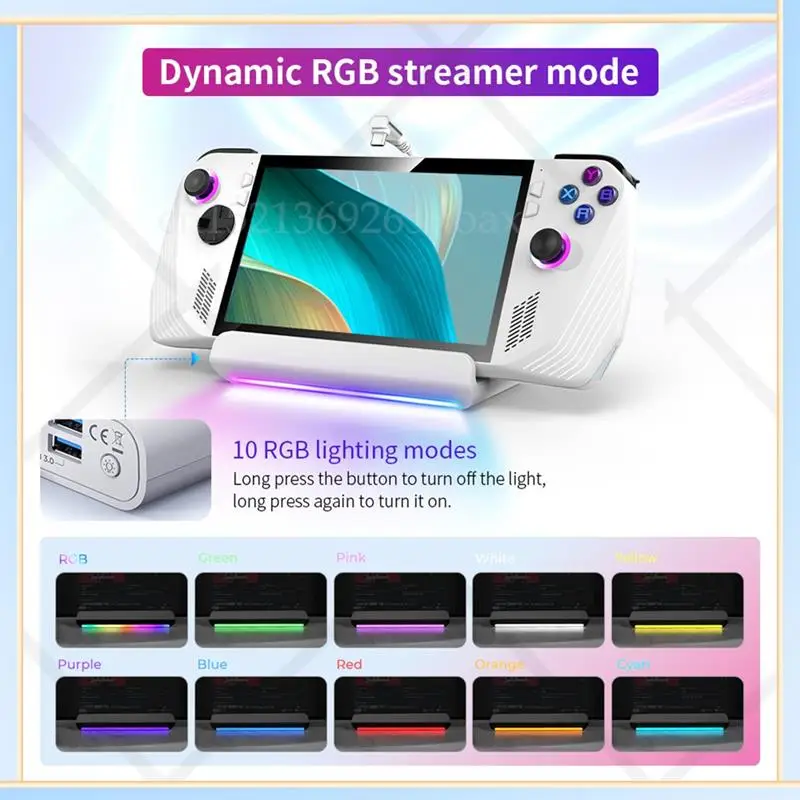 

-SPOR Docking Station For ROG Ally Hub RGB Steam Deck Stand With 4K@60Hz TV/ 1Gb Ethernet/ USB3.0/ PD 3.0 Fast Charging