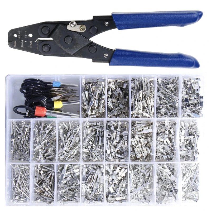 Car Connector Pin Crimps Plier Set 1186pcs for not Insulated Terminals & Wiring Dropship