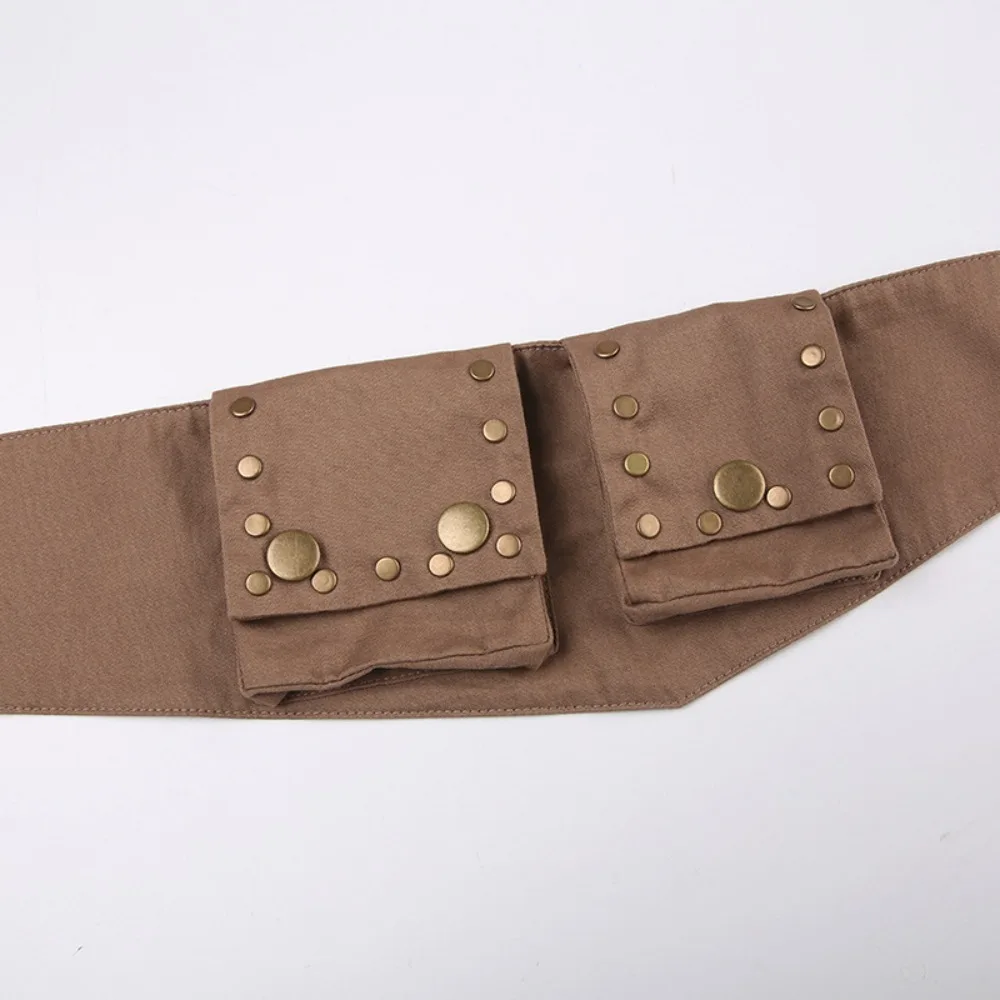 허리 가방 합금 그런지 엉덩이 벨트 빈티지 코튼 힙합 벨트 청바지 장식 가방이있는 와이드 허리띠 streetwear