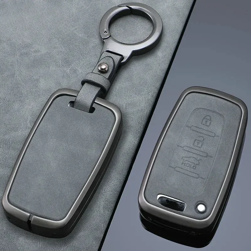

Alloy Leather Car Key Case Cover For Hyundai IX35 Elantra Sonata 8 9 For Kia Sportage K5 K2 Sorento Optima Forte Shell Fob