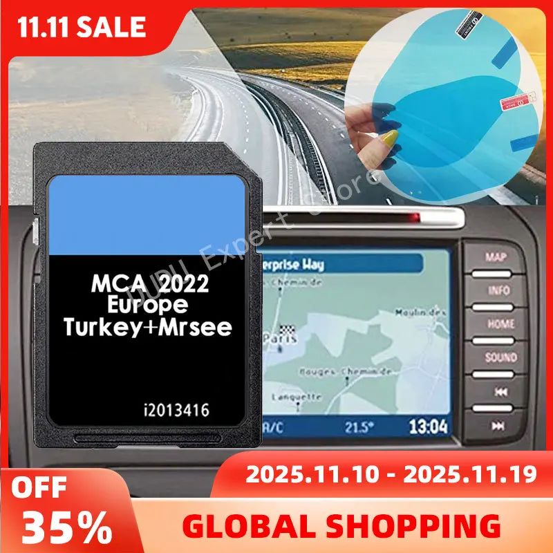 

New Latest Genuine for Ford MCA 7" Map Sat Nav SD Card Mondeo Galaxy Focus with Anti Fog Reaview Stickers