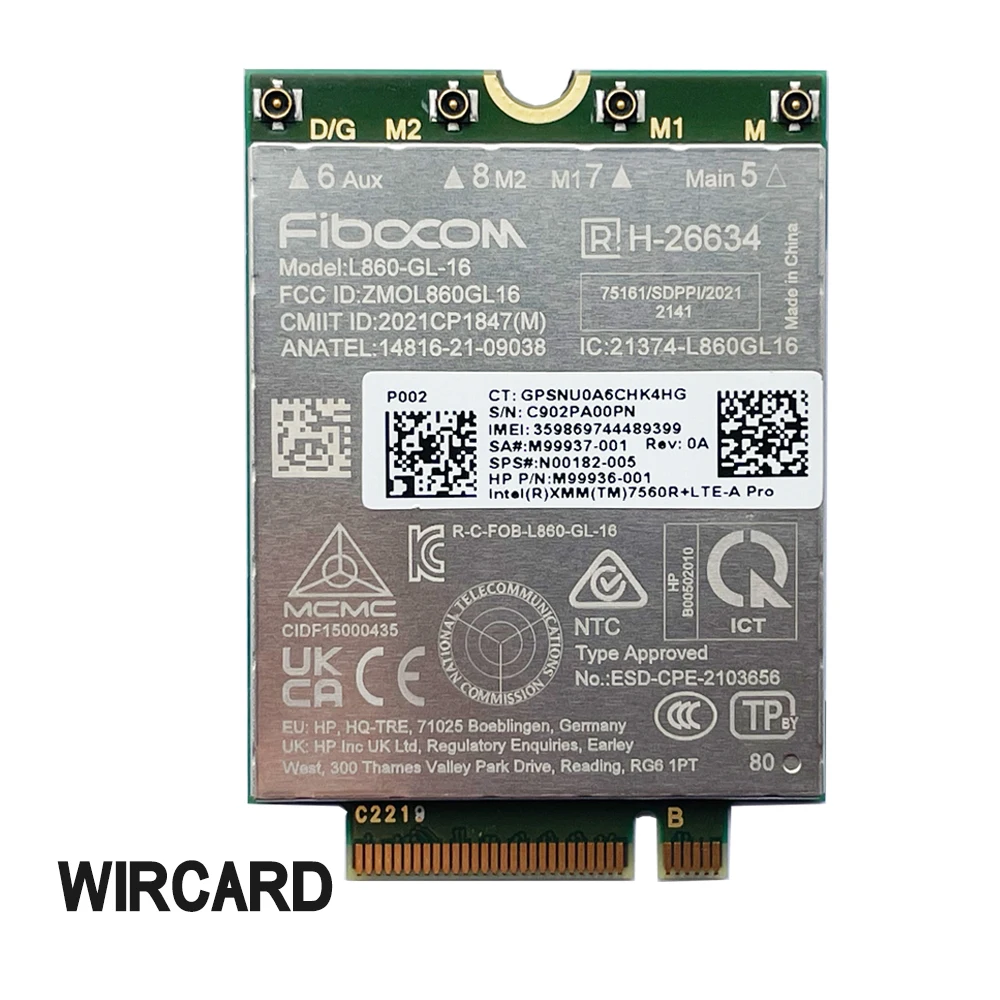 وحدة L860-GL-16 LTE CAT16 لـ 4G L860-GL XMM 7650R + LTE-A Pro N00182-005 4G مودم NGFF M.2 لأجهزة الكمبيوتر المحمول HP