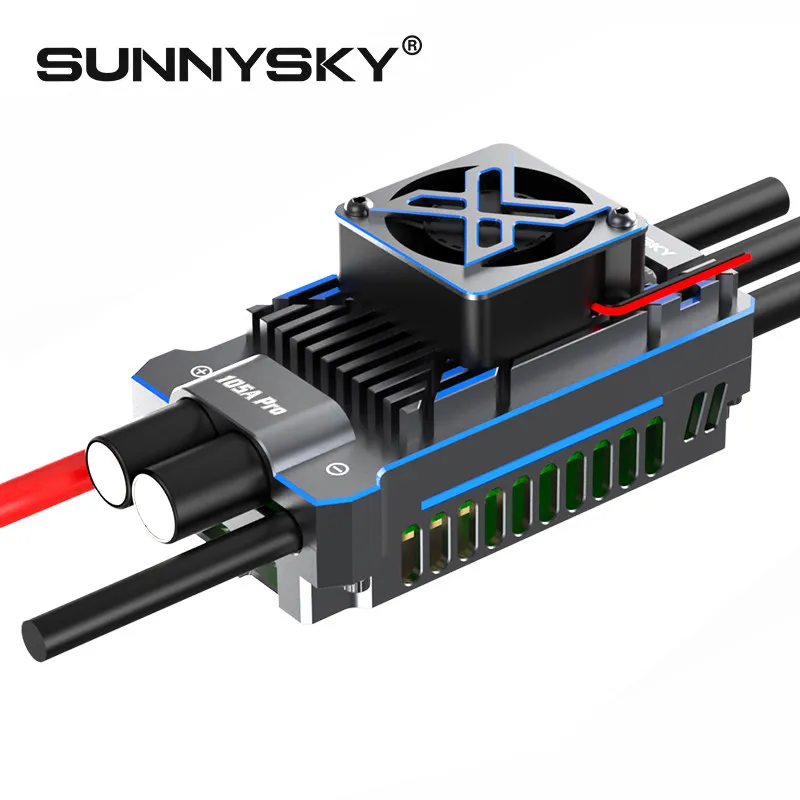 Genuine Sunnysky X105A PRO V2 Brushless ESC, 3‑6S LiPo Electronic Speed Controller for RC Fixed‑Wing Airplane 1 Unit