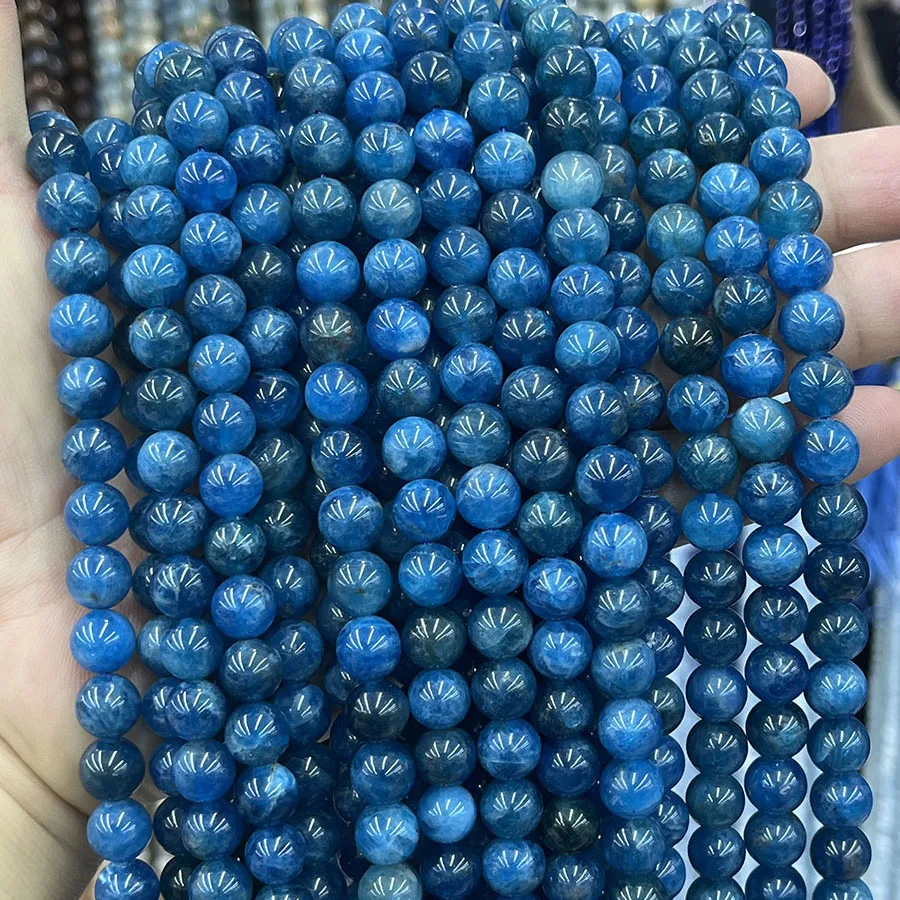 

Натуральный камень синий апатит круглые свободные бусины кристалл для DIY браслет ручной работы ожерелье аксессуары 15 дюймов 6 мм 8 мм 10 мм